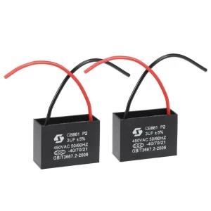 Stand Wall Fan 2 Wire Capacitor 3.0uF (Pack of Two)