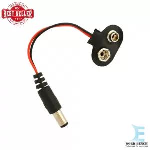 Black Experimental 9V Battery Snap Power Cable To Dc 9V Clip