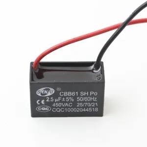Black Stand Wall Fan 2 Wire Capacitor 2.5uF