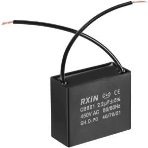 Generic CBB61 Black Stand Wall Fan 2 Wire Capacitor 2.2uF