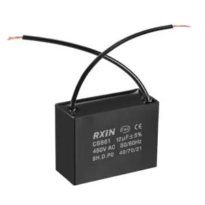 Generic CBB61 Ceiling Fan 2 Wire Capacitor 12uF Black
