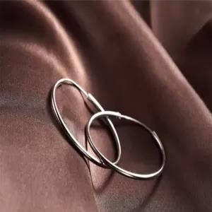 Generic Super Big Hoop Earrings Round Female Silver