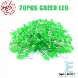 Light Green 20Pcs 5Mm Led Diode 5Mm Assorted Kit Green Diy