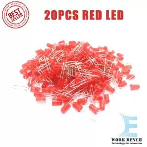 Red 20Pcs 5Mm Led Diode 5Mm Assorted Kit Red Diy Light Emi