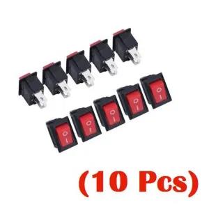 Red Rocker switch on off button switch RED - 10 Pieces