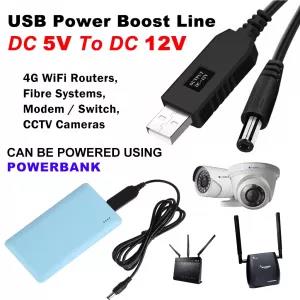 USB to DC Power Cable 5V to 12V DC Power Converter Router Ca