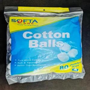 Softa Care Cotton Balls Jumbo Size (80 Balls Pack)
