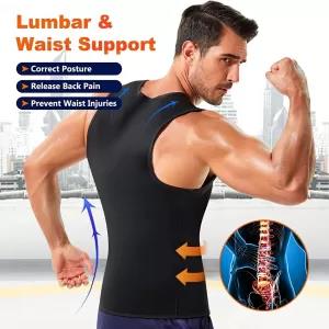 [XXL] Extra Soft Men Sports Shapewear Zipper Sauna Vest Wash