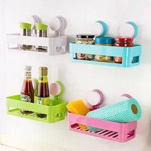 Korean Pink Color Bathroom Shelf Rectangle Plastic Kitchen S