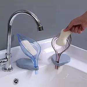 New Fashion Soap Holder Box Leaf Shape Self Draining Soap Tr