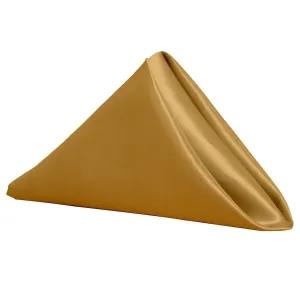 Gold 50cmx50cm Square Table Napkins Soft Handkerchief