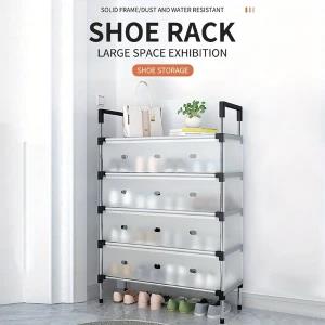4 LAYER Dustproof Shoe Organizer Rack with Flip Door