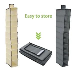 Random-Color Hanging Shoe Rack 10-Shelf Shoes Storage for Wa