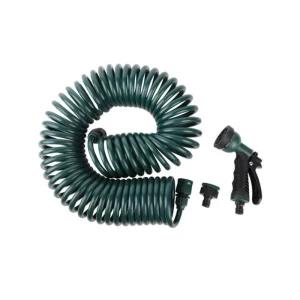 Aqua Systems 15m Coil Garden Hose With Spray Gun