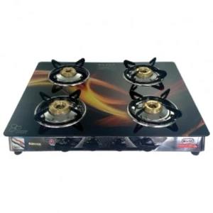 KANVOX KGGB-401 Tempered Glass 4 Burner Gas Cooker