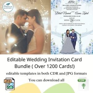 All-in-One Editable Wedding Invitation Card Bundle