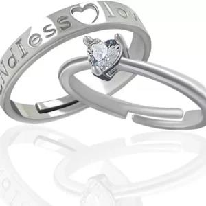 Fashion Romantic Silver Couple Ring Love Gift Birthday