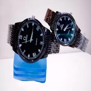 Omega Curren Stainless Valentine Couple Watch Black