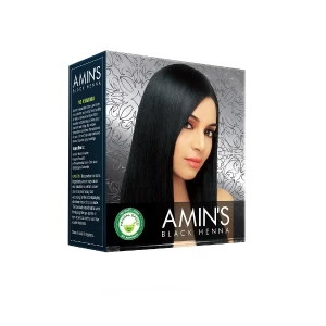 Amin's Black Henna Hair Dye Color Powder 10mlx6Pcs