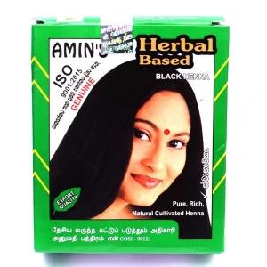 Amins Herbal Black Henna Hair Dye Color Powder 10mlx5Pcs