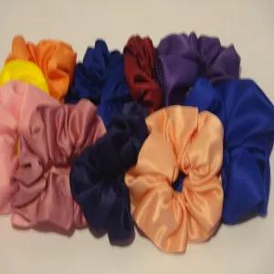 Multicolor M 10 Peices 100% Pure Silk Hair Scrunchie Hair T