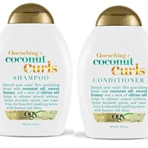 White OGX Quenching + Coconut Curls Shampoo & Conditioner Co