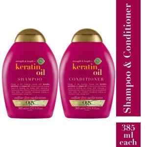 OGX Strength & Length Keratin Oil Shampoo+Conditioner