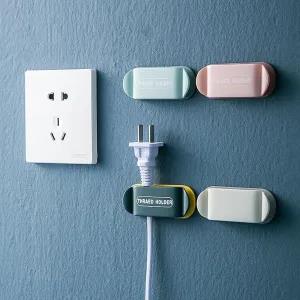 4pcs Home Plug Sticky Hook Retainer Hook Cable Retainer Wire