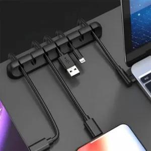 5 hole Organizer Silicone USB Cable Winder Clips Holder
