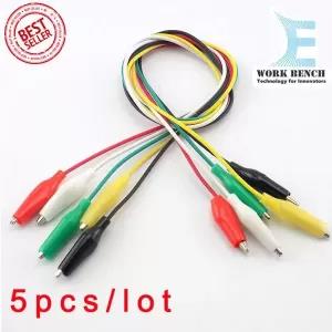 5 Pcs Alligator Clips Cable Test Leads Jumper Wire Electric