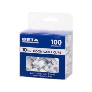 Hook Cable Clips (10mm) - 100pcs
