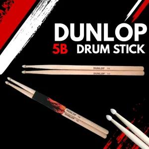 Neutral DUNLOP 5B Drumsticks, Oval Wooden Tip