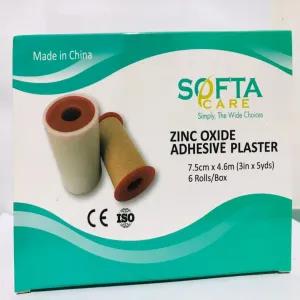 Zinc Oxide Adhesive Plaster 7.5cm x 4.6m (3in x 5yds) 6pcs pa