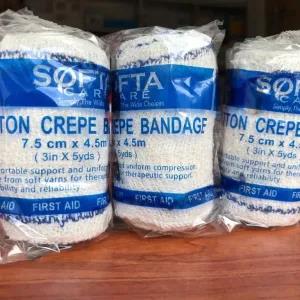 Cotton Crepe Bandage Flesh 3x5Yrds (7.5cm x 4.5m) 3pcs Pack