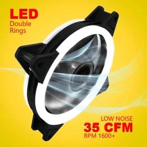 120mm RGB Cooling Fan 1300RPM Double Ring LED 12CM RGB