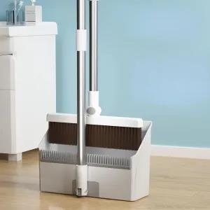 White Broom and Dustpan Set,Aiglam Dustpan with Brush Combo,