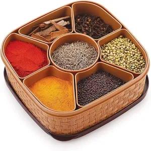 1pcs Multi-Purpose Plastic Square 7 Sections Multipurpose Ma