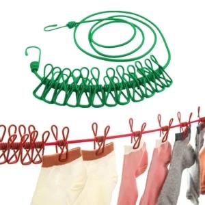 Clothing line with 12 Clothes Clips