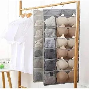 Double Sided 30 Pockets Clear Hanging Bag Socks Bra Underwea