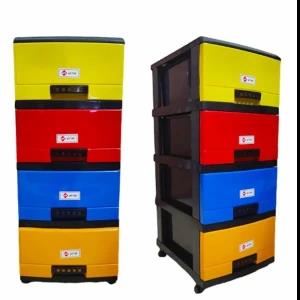 Uniplast Classic 4 Drawer Multi Colour Plastic Drawer