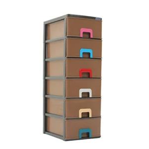 Daxer Brown 6 Drawer Plastic Cupboard