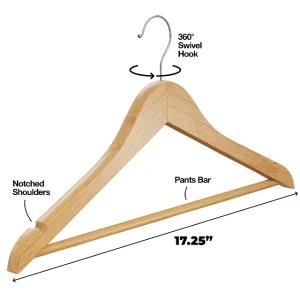 Generic Wooden Clothes Hangers 360 Degree Rotation