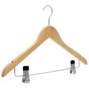 Wooden Coat Cloth Hanger with Clips
