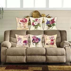 1Pcs Honana 45x45cm Luxury Vintage Design Cotton Linen Pillo