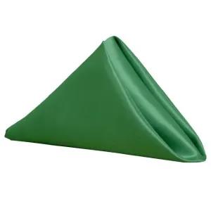 Green 10pcs Square Valentina Satin Table Napkins Soft Handke