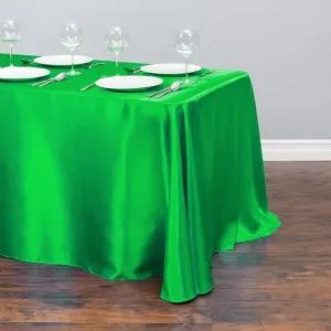 Green Color Valentina Satin Table Cloth Table Cover Overlay