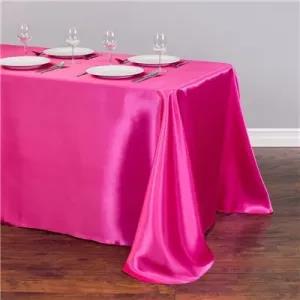 Hotpink Color Valentina Satin Table Cloth Table Cover Overla