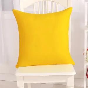 Yellow 2 Peices 45 X 45cm Simple Candy Color Cushion Cover S