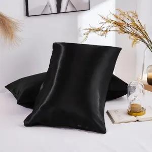 Black 4 Peices Premium Quality Silk Pillow Case 18\