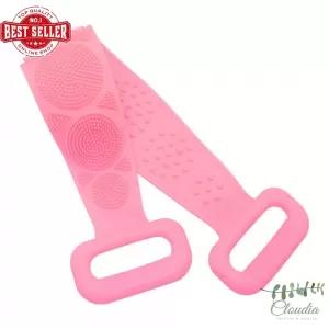 Generic Silicone Body Brush Exfoliating Bath Belt Pink